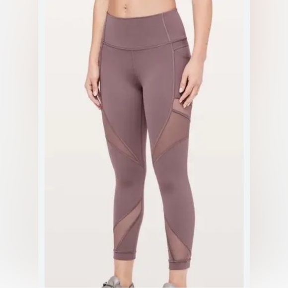 lululemon athletica Mesh high rise Mauve Leggings size 6 - Picture 1 of 8